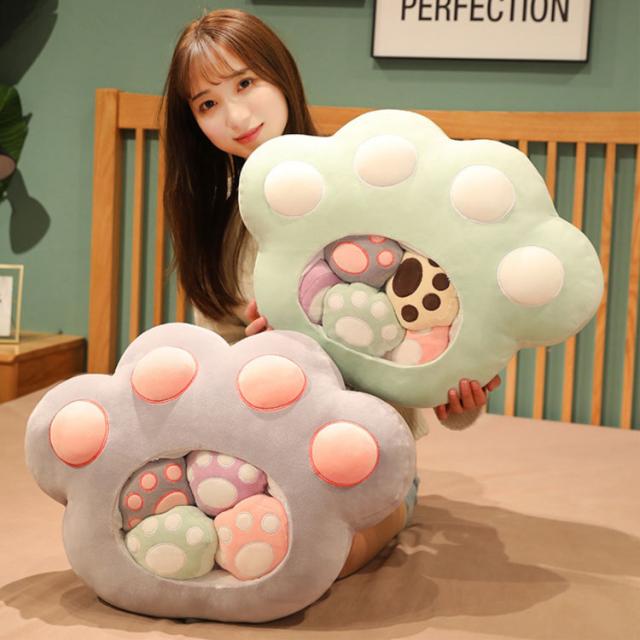 【約10cm 】手が動く♡肉球おすわりぬい服 NI2001 約10cm 】手が動く♡肉球おすわりぬい服 くろくま×みずいろ