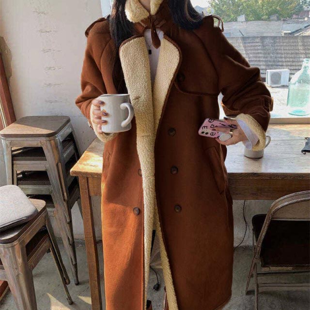 16563✨バーバリーズ 肉厚 ラムウール フェイクムートン ボアロングコート ロングコート ムートンコート フェイクムートン コート ロング 裏ボア