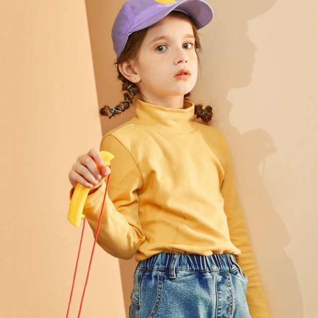 Tシャツ カットソー 長袖 ハイネック 子供服 送料無料 キッズ 秋冬