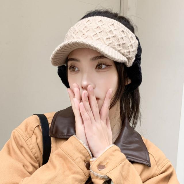 ニット帽子 サイクリング 暖かい 冬 耳当て 耳当て付き サンバイザー