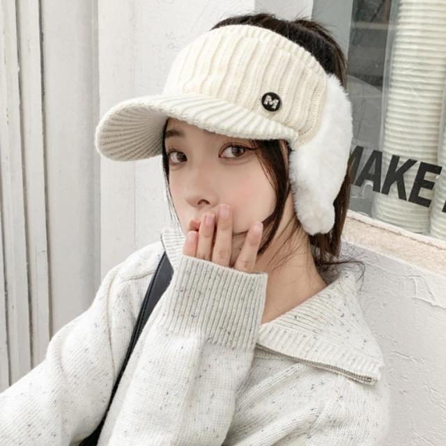ニット帽子 サイクリング 暖かい 冬 耳当て 耳当て付き サンバイザー