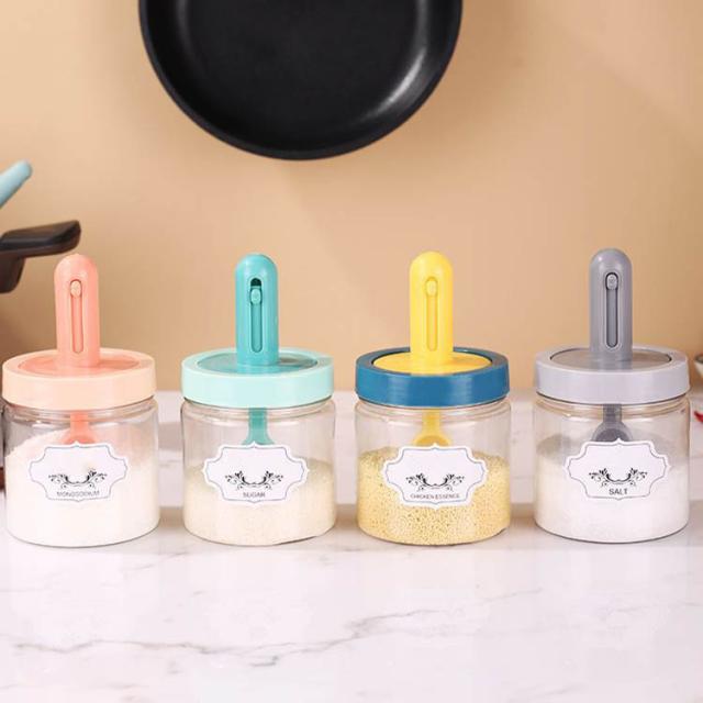 スプーン付き 4個セット 塩入れ 塩 収納 調味料入れ 密閉ポット 砂糖