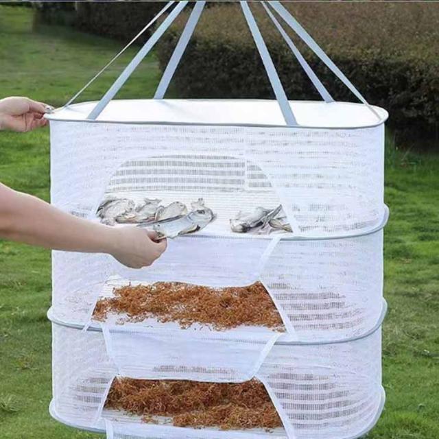 魚干網ネット 干物ネット 野菜干網ネット 3段式ネット 12個