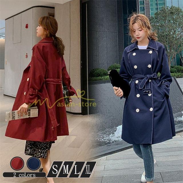 パーカー ロング丈パーカー 復古風 Vネック スタンドネック 通勤 レディース ボタン付き 長袖 イギリス風 カジュアル おしゃれ リボン付き 無地 ウエストゴムの通販は 6,473円