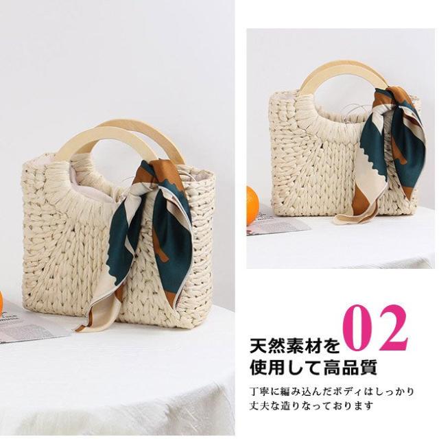 [君を愛してる] 女性用の手作りのフラワーストローバッグ夏休みストローハンドバッグトートバッグビーチバッグ手織りバッグ