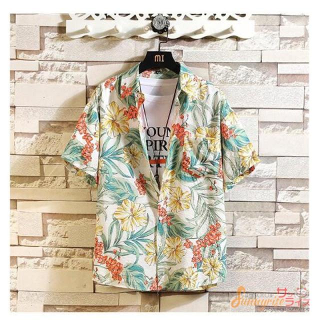 【新品】PALMS&CO 上下セット　半袖シャツ&ジラフ柄ショートパンツ 新品】PALMS&CO 上下セット 半袖シャツ&ジラフ柄ショートパンツ