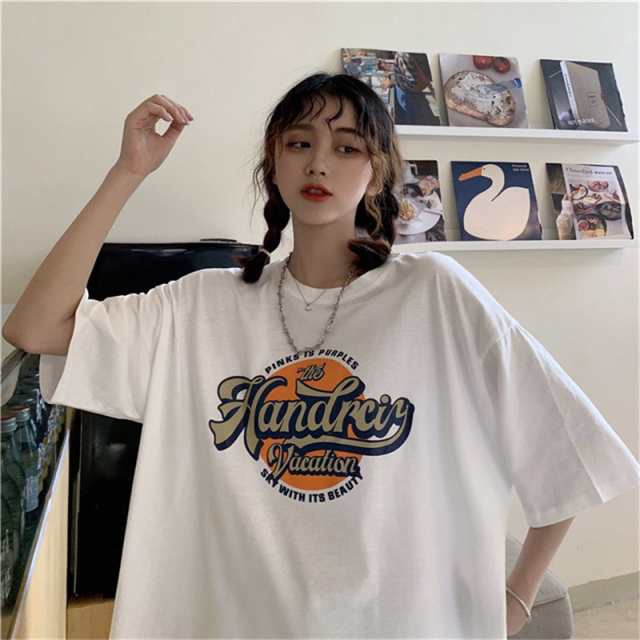 Tシャツ レディース 半袖 夏 ゆるい トップス 韓国ファッション 原宿系