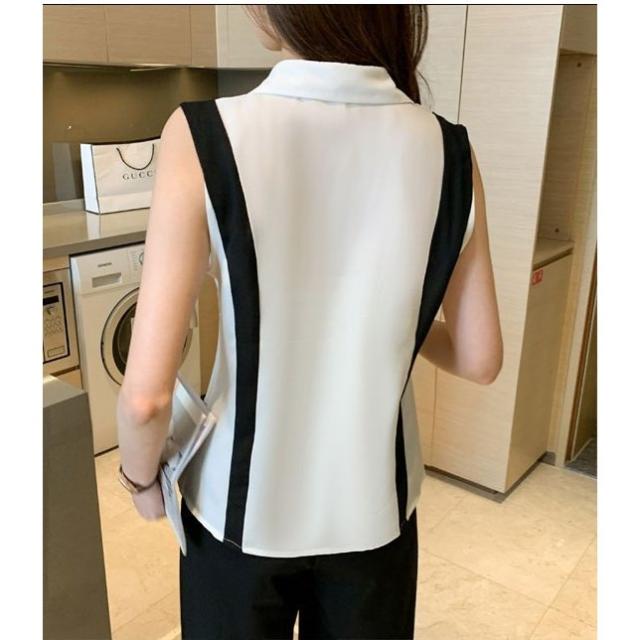シャツ ブラウス トップス 襟付き ノースリーブ オフィス
