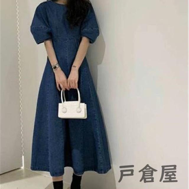 ★ChicLine★ パフスリーブが可愛いデニアンデニムワンピース パフスリーブデニムワンピース – BLUE ONLINE