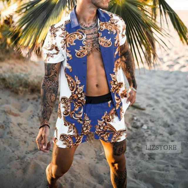 ジャージ メンズ セットアップ 上下 スウェット ハーフパンツ 花
