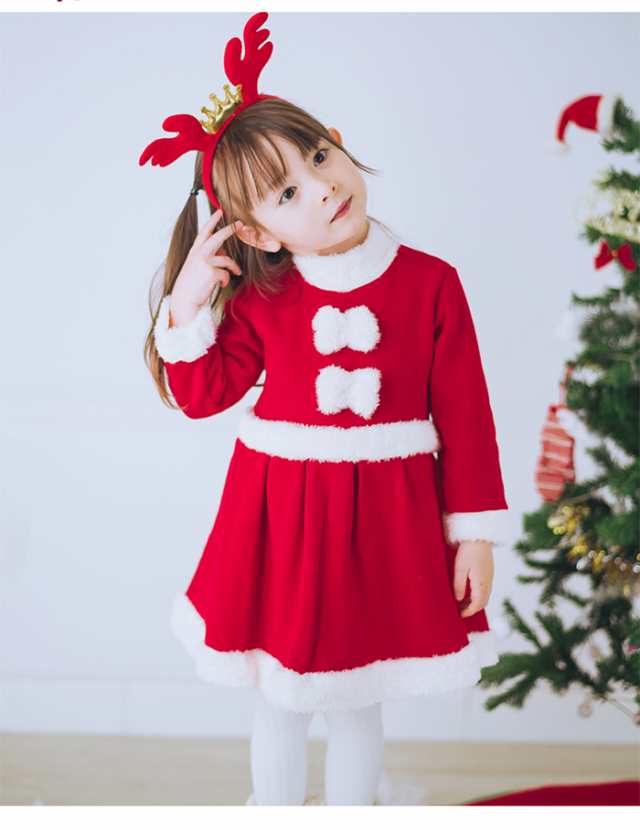 サンタ服 女の子 キッズ サンタコスプレ サンタクロース クリスマス衣装 3点セット ワンピース 帽子 カチューシャ トナカイ ワンピース の通販はau Pay マーケット The Tnk Shop