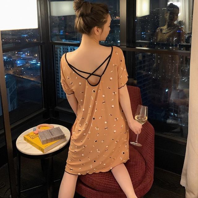 ネグリジェ レディース 春夏パジャマ 半袖ワンピース ロング