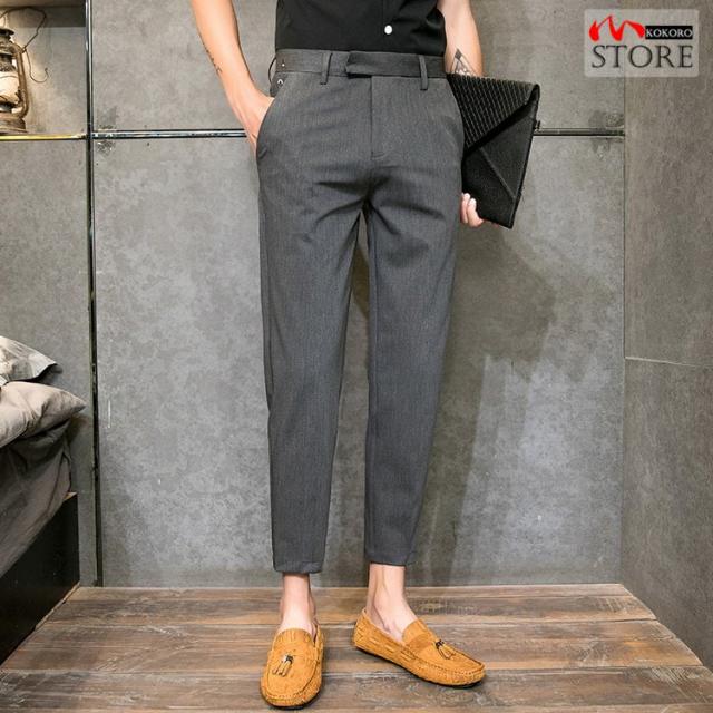 [GUMZZI] アンクル丈スリムスラックスパンツ to21852 楽天市場】ビジネスカジュアル メンズ パンツ スラックス 9部丈