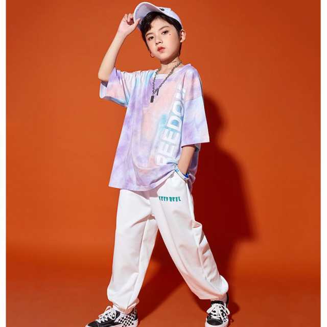 キッズ ダンス衣装 セットアップ ヒップホップ HIPHOP 子供服 Ｔシャツ