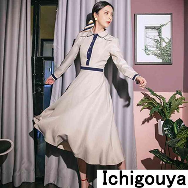 ワンピース ロングワンピース クラシックワンピース 長袖 ロング丈 ミモレ丈 ハイウエスト フレアワンピース 膝下丈 トレロ 春ワンピースの通販はau Pay マーケット Nature Tree