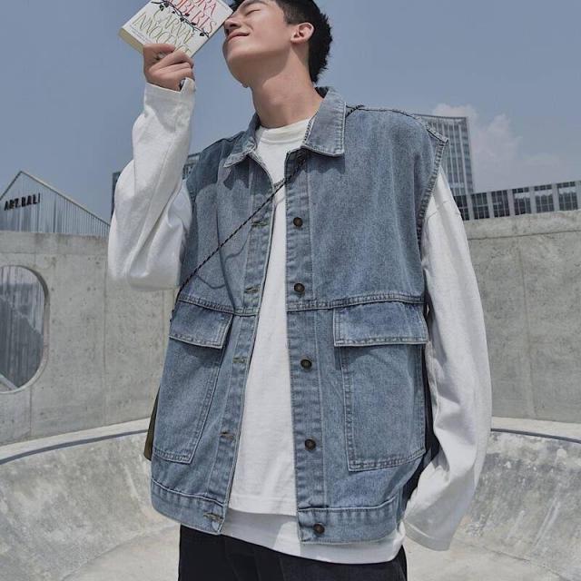 US三軒茶屋Forty Fine Clothing2ndタイプデニムベスト デニムベスト バイク用ベスト ベスト デニム メンズ カジュアル