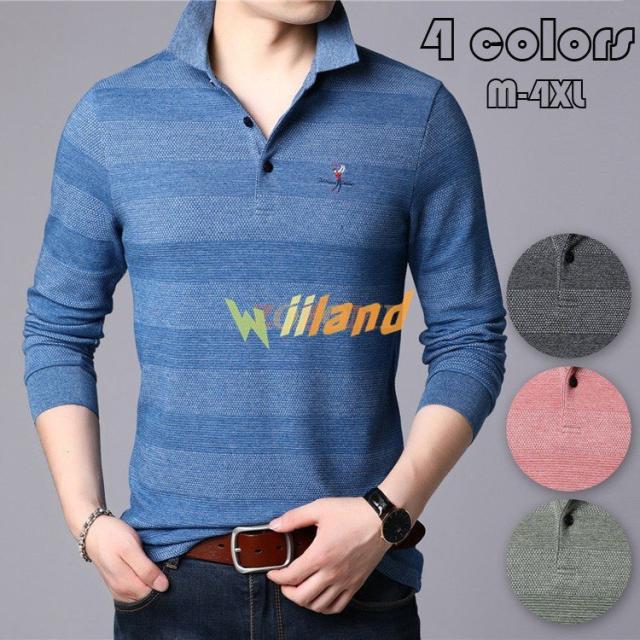 ポロシャツ ビジネス メンズ トップス 大きいサイズ 長袖 ボーダー柄 トレンド ゴルフウェア おしゃれ スポーツ 秋冬 ゴルフ シャツ 紳士服 カジュアルの通販は 6,350円