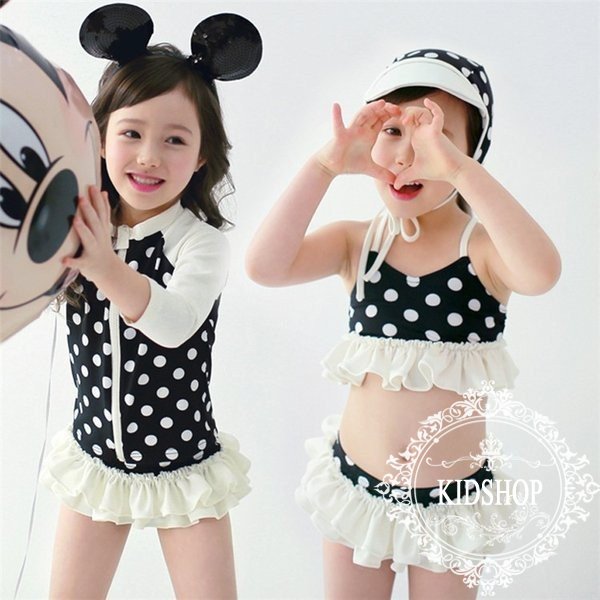 水着 女の子 キッズ ラッシュガード ドット柄 子供 セパレート 新作水着 子ども スイムウェア 上下セット 4点セットUV対策長袖水着 スクール水着の通販は 5,930円
