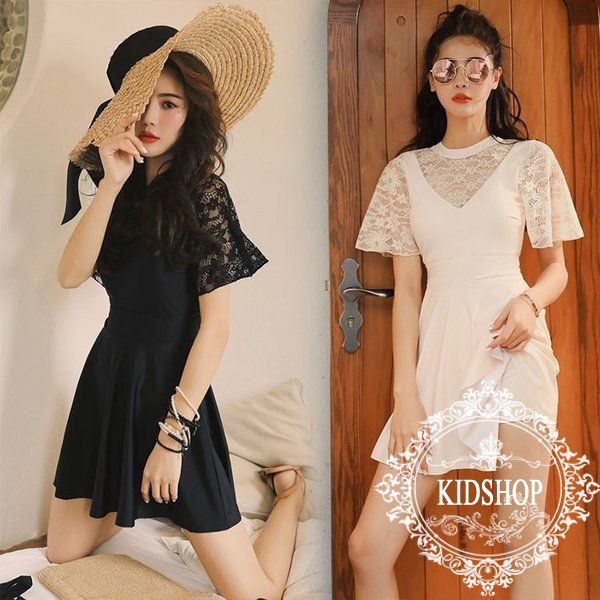 水着 レディース ワンピース バスト 盛れる 小胸 体型カ 半袖 レース スイムウェア かわいい 水着 女性用 可愛い 清楚 ナチュラル 爽やか スイミング 海水浴の通販は 4,734円