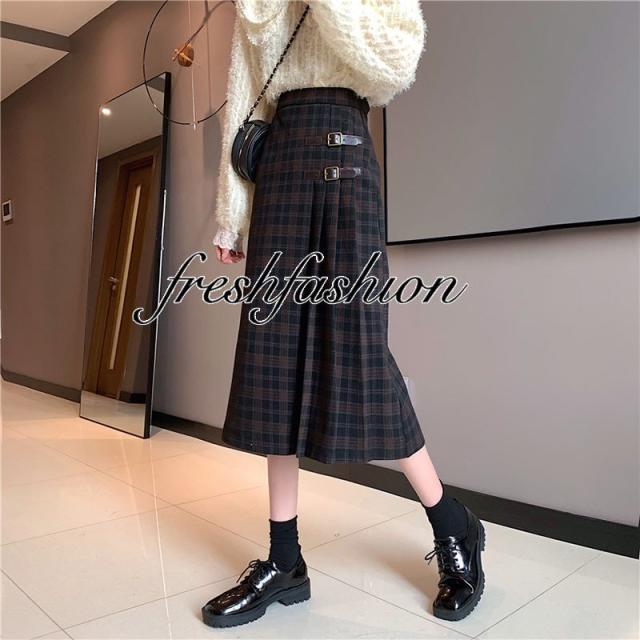 スカート 冬 ロング チェック レディース Aライン ボトムス 秋冬 マキシスカート 体型カバー フレア ストライプ 着痩せ ハイウエスト おの通販はau Pay マーケット The Tnk Shop