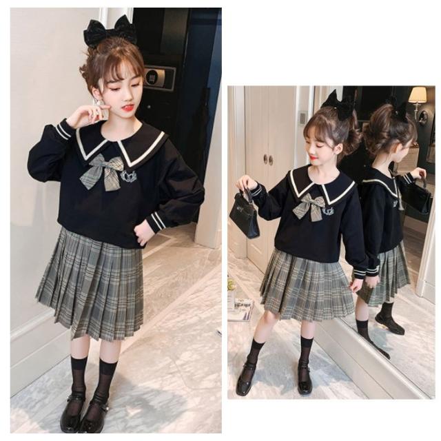子ども服 オシャレ 可愛い スーツ フォーマル 卒園式 入学式 卒業式 発表会 女の子 上下セット 2点セット チェック柄 長袖 春 秋 トップス スウェット スカート スーツ
