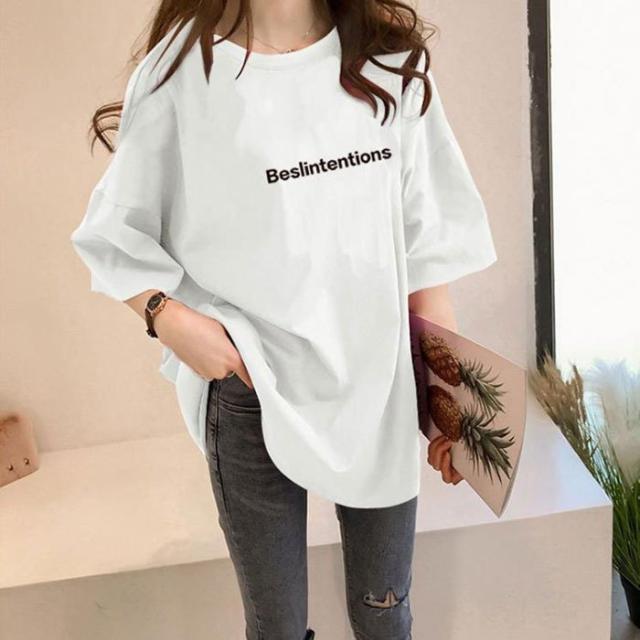 Tシャツ レディース 半袖 トップス カジュアル Tシャツ 大きい ゆるtシャツ ゆるカットソー カラバリ ゆったり ロングt 無地 ルームウェの通販はau Pay マーケット Oneleaf