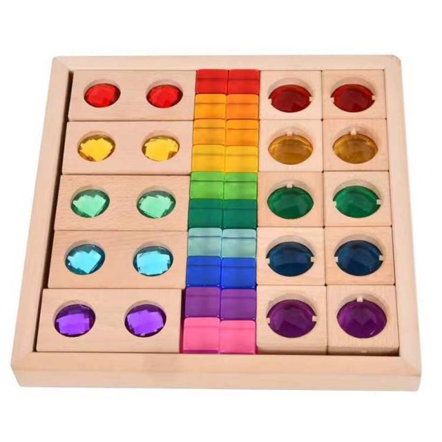 ジュエル積み木 ジュエル積み木 クリア 積み木 知育玩具 キューブ型