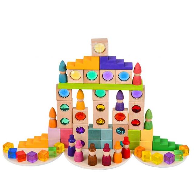 ジュエル積み木 ジュエル積み木 クリア 積み木 知育玩具 キューブ型