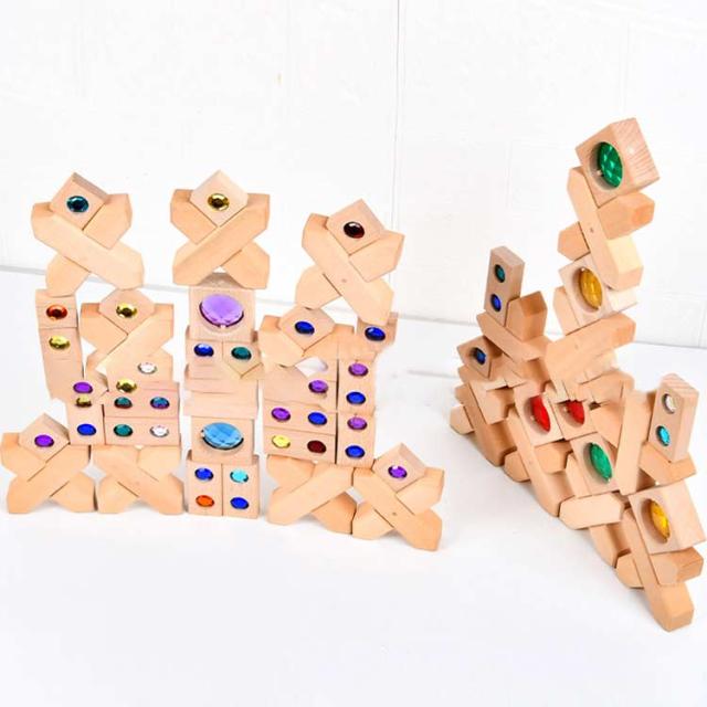 正方形　100ピース クリアキューブ　ジュエル積み木　知育玩具 ジュエル積み木 ジュエル積み木 クリア 積み木 知育玩具 キューブ型