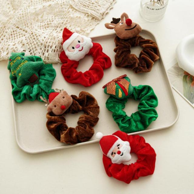クリスマスヘアゴム4個セット(*^-^*)① クリスマス ヘアゴム シュシュ 幼稚園 ヘアアレンジ ヘアバンド