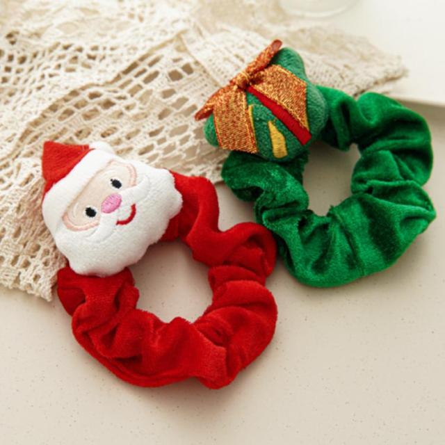 クリスマス ヘアゴム シュシュ 幼稚園 ヘアアレンジ ヘアバンド