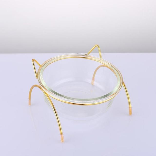 猫 フードボウル ガラス ペット食器台 皿 餌入れ スタンド ペット 食器