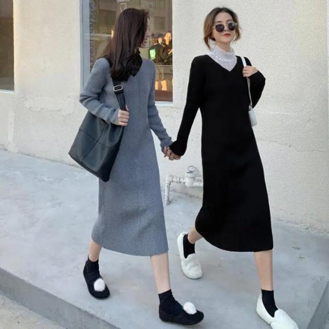レディース トップス ゆったり オシャレ ニットワンピース Vネック 長袖 ロング丈 ワンピース ニットワンピ クリスマス バレンタイン ア 楽天市場】ニットワンピース レディース ニットワンピ ロング