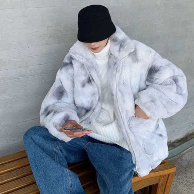 ファーコート ファージャケット メンズ ブルゾン ふわふわ