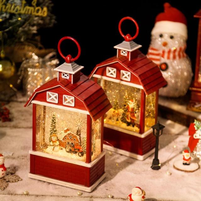 クリスマスオルゴール ランタンライト 音が鳴る 電池式 ハウス形