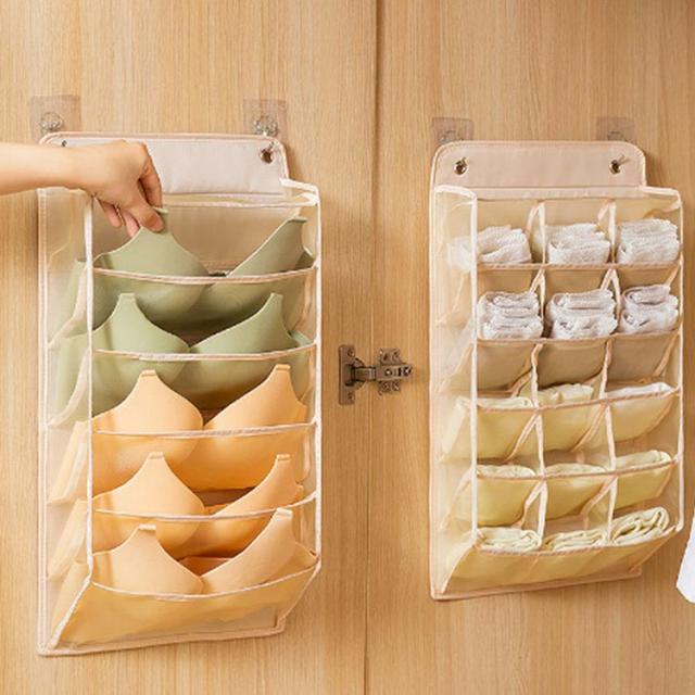 ウォールポケット ブラ 下着収納 靴下収納 15ポケット+5ポケット