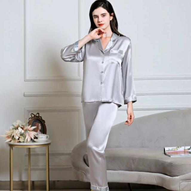 シルク パジャマ レディース シルク100% 長袖 上下セット ルームウェア 前開き 部屋着 ナイトウェア かわいい プレゼント 大きいサイズ 高級 シルクパジャマ 絹100% 無地 オールシーズン 母の日 ギフト 寝間着 送料無料の通販は