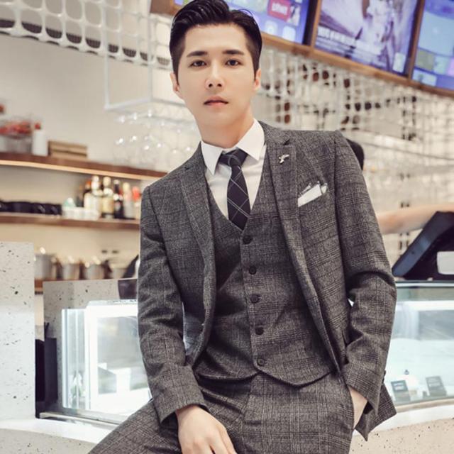 美品 BEAMS 3ピース ビジネススーツ セットアップ チェック 48 Perfect Suit FActory セットアップ 「Super100'S」ウール100