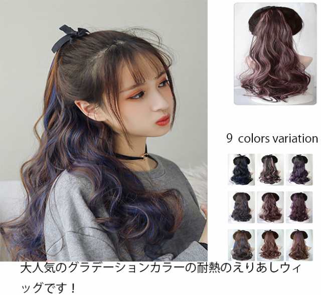 ウィッグ ロング クリップ　部分ウィッグ　コスプレ　ポニーテール　ヘアウィッグ