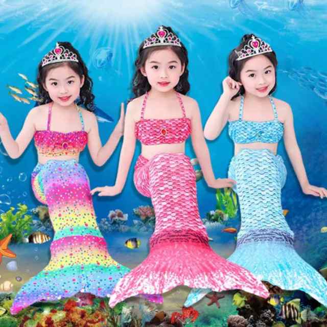 3点セット 尻尾 ビキニ セット リトルマーメイド 人魚 水着