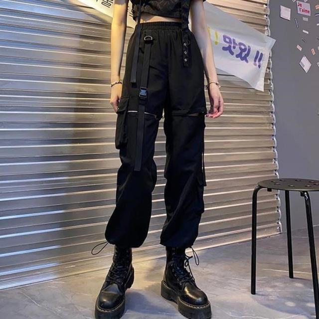 カーゴパンツ ジョガーパンツ ブラック ダンス ストリート系 黒