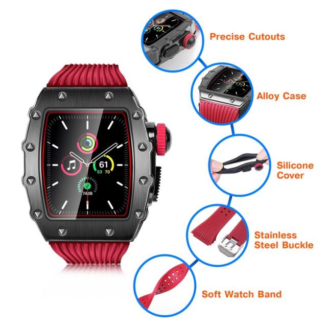 Watch 高級ベルト SE プレゼント 45mm用 おしゃれ 40mm 保護 series ケースバンド case 6 軽量 8 高級 44mm ラバー 頑丈 アップルウォッチ 41mm バンド 4用 堅牢 耐衝撃 シリコン 5 カーボンケース for_1