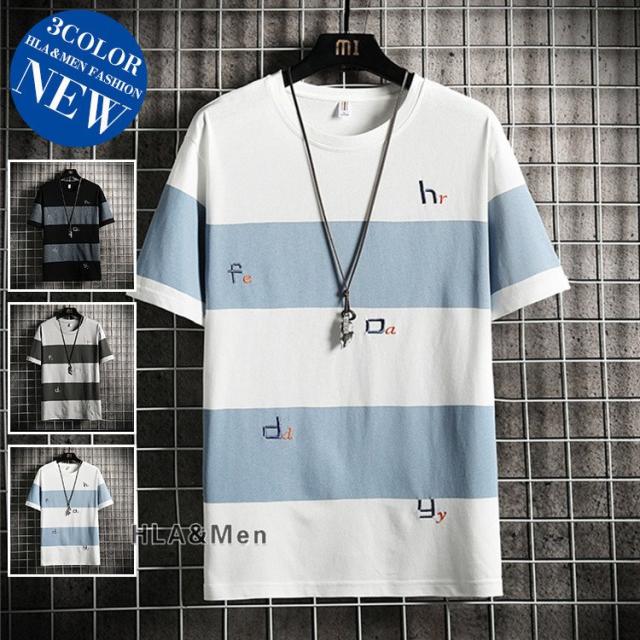 半袖tシャツ メンズ ボーダーtシャツ カットソー カラー配色 ロゴt トップス 夏 サマー おしゃれ 父の日 21の通販はau Pay マーケット Apaapa