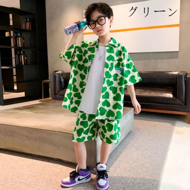 韓国子供服 夏服 男の子 かっこいい セットアップ ハート柄 上下セット キッズ ボーイズ シャツ ショーツ 2点セット 夏着 リゾート お出の通販はau Pay マーケット Apaapa