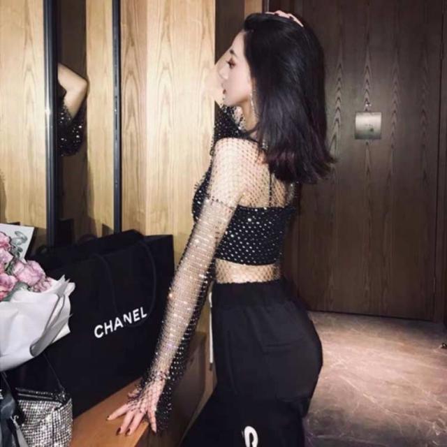レース ダンス 衣装 メッシュ トップス ショート丈 トップス 
