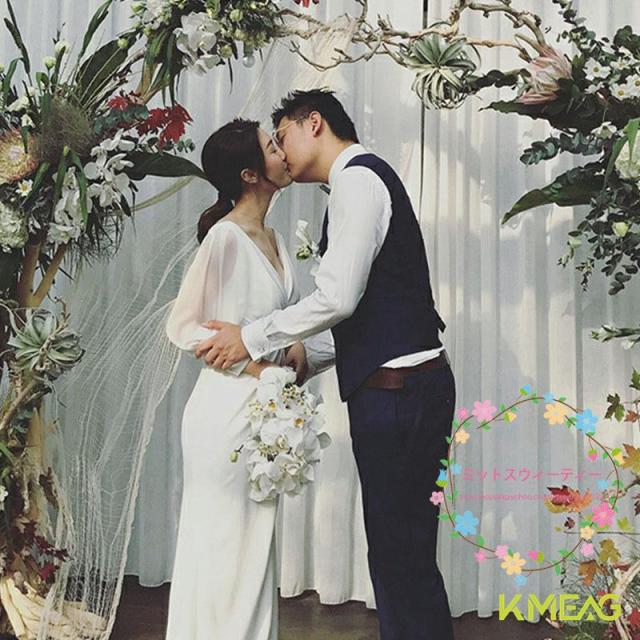 ウェディングドレス フォトウエディング 二次会 ドレス 花嫁 ワンピース 旅行 海外挙式 ビーチフォト 前撮り 後撮り ウェディングドレス ビショップスリーブ