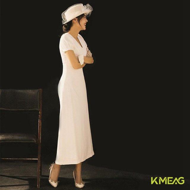 半袖 ミモレ丈 ウェディグドレス 二次会 花嫁 パーティドレス 結婚式 白 ワンピース 演奏会 大きいサイズ 小さいサイズ ドレス 発表会 安い お呼びばれ