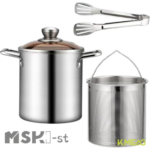 パスタ鍋20cm3L深型パスタ鍋煮物304ステンレス構造ガラス鍋蓋付シルバーステンレスステンレスパスタ鍋オール熱源対応