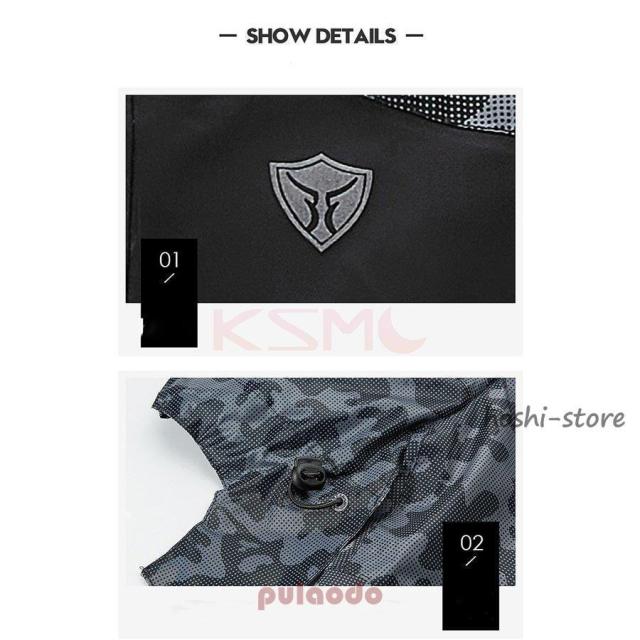 メンズ バイク用レインウェア マジックテープ 撥水加工 自転車 旅行