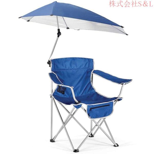 屋外クールキャンプチェアW傘飲料ホルダーポータブルハイキング折りたたみトラベルチェアビーチチェアSLパティオガーデンプールパークフィッシング用折りたたみ
